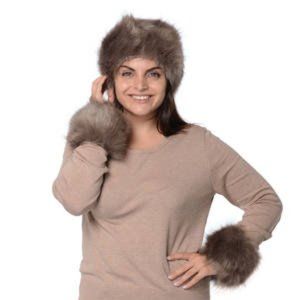 FINAL PRICE! Khaki Faux Fur Headband & Cuffs